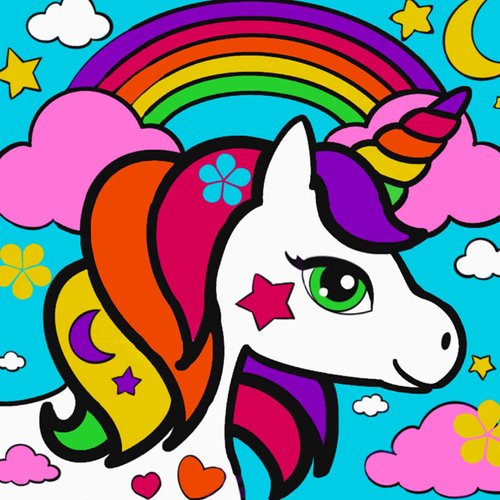 AUGVO Paint by Numbers for Kids, 2 Pcs Paint by Numbers for Kids Ages 4-8 Beginner, for Unicorn DIY Oil Painting Framed Canvas, 8 x 8” Pre Drawn Canvas, Christmas Gift for Kids