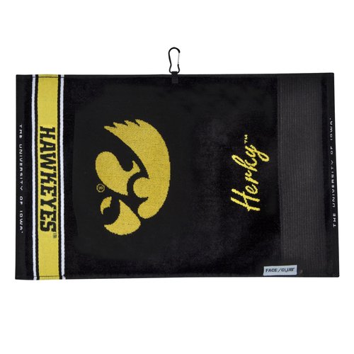 Team Effort Iowa Hawkeyes Face/Club Jacquard Towel,Black, Gold