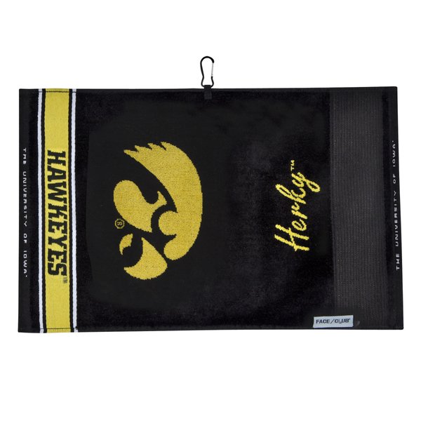 Team Effort Iowa Hawkeyes Face/Club Jacquard Towel,Black, Gold
