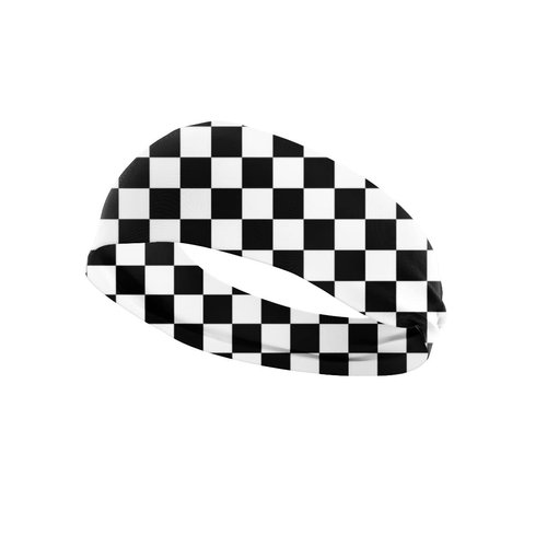 Checkered Plaid Turban Headband Buffalo Plaid Check Hairband Checkerboard Headwear BW43 (Black White Plaid)