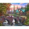Springbok's Mountain Home Sunrise 1000 Piece Puzzle for Adults is a Soothing Image of a Mountain Cabin Retreat