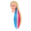 LHNHAIR 35 Inch Colorful Hair Mannequin Head Manikin Cosmetology Makeup Manican Doll Training Head with Stand for Practice Braiding Styling Updos Display