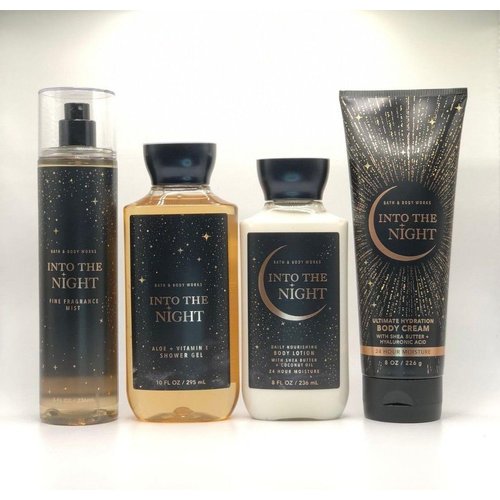 4 Into the Night GIft set Body Cream Mist Shower gel Lotion bundle of 4 bath body shower
