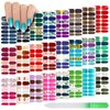 336 Pieces 24 Sheets Full Wrap Nail Polish Stickers Nail Strips Self-Adhesive Gel Nail Strips Art Decals with Nail File for Home Women Girls DIY Nail Decorations(Gradient Style)