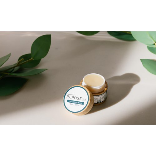 Reposé Moisturizing Lip Sleeping Mask - Overnight Treatment Mask for Dry, Cracked & Wrinkle Lips - Formulated with Natural Ingredients - Suitable for All Skin Types - 5mL/ 0.17oz
