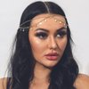 CAKURE Boho Head Chain Gold Sequins Headbands Chain Layered Bridal Headpiece Jewelry Festival Halloween Wedding Hair Accessories for Women