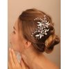 Jumwrit Wedding Hair Pins Rhinestone Bridal Hair Pins Pearl Headpiece for Wedding Leaf Bridal Hair Accessories for Bride Bridesmaid（Silver）