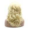 Lushy Medium length Wavy Light Blonde Wig Full Density Half Hand Tied Heat Friendly Synthetic Lace Front Wig