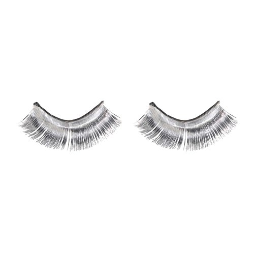 Silver Tinsel False Eyelashes - 0.5" x 1" (1 Pair) - Stunning Lashes For Parties & Festivals