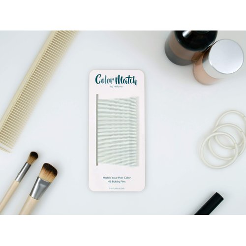 Heliums Bobby Pins - White - 2 Inch Wavy Hair Pins, Color Matched for Grey and Silver Hair, 48 Count