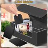 Homthy 1200+ Card Deck Case for Trading Cards, Leather Magnetic Closure Commander Card Storage Box Magic Card Protectors Fit for Sports Cards, Game Card Standard Cards (Black)