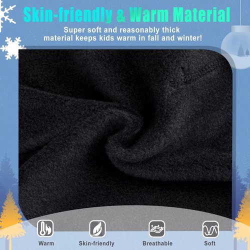 2 Pack Kids Balaclava Face Mask for Boys Girls, Windproof Winter Hat Ski Mask for Cold Weather, Breathable Face Warmer for Sports Skiing Cycling-1 Black Gray