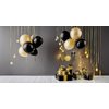 Happy New Year Decorations/New Year Eve Party Decorations 2025/New Years Decorations Black Gold Hanging Swirls/Happy New Year Decorations 2025 Hollywood Party NYE Decorations