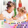 CACASO 108 Pcs Mini Acrylic Paint Set,Washable Paints for Kids,12 Acrylic Paint Strips in 8 Colors,Mini Paint Set with 12 Brushes,Kids Paint Bulk Set for Arts and Crafts,Party Favors,Painting Supplies