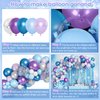 167Pcs Frozenn Balloons Arch Garland Kit, Froozen Birthday Party Decorations Supplies Fringe Curtain Blue Purple Snowflake Balloon for Winter Wonderland Christmas Princess Girl Decor