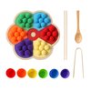 bopoobo Wooden Peg Board Beads Game Rainbow Clip Bead Puzzle Montessori Sorting Toys Counting Matching Game Beads Early Education Board Game Fine Motor Skill Montessori Toys