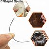 Ayina 3 Rolls Cotton Sewing Thread Hair Weaving Making Wig Extension Salon Weft Black Brown Beige with Curved Needles (Beige /3Pcs)