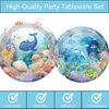 80 Pcs Under The Sea Party Supplies Ocean Disposable Paper Plates Napkins Forks Dinnerware for Underwater World Sea Life Theme Baby Shower 1st 2nd 3rd 4th Birthday Party Decorations