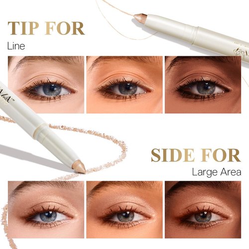 LUXAZA PRO Multi-Purpose Makeup Stick, Cream Shimmer Matte, Eyeshadow Eyeliner Highlighter Makeup Eye Brightener Contour Bronzer Eyebrow Pencil #S1M2