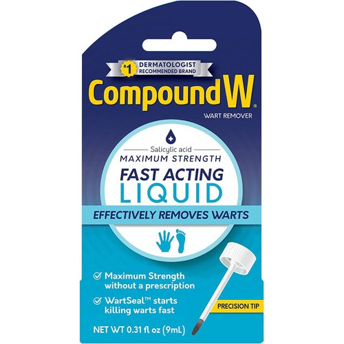 Compound W Wart Remover, Maximum Strength, Fast-Acting Liquid, 0.31-Ounce (Pack of 2)