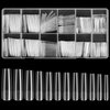 KOXXIAMOQ 240 Pcs Square Nail Tips, Clear Extra Long Clear Nail Tips for Acrylic Nails, No C Curve Tapered Square Full Cover Nail Tips, Press on Nail Tips Traceless for Nail Extension Tips DIY (clear)