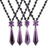 SUNYIK Merkaba Healing Crystal Point Stone Pendant Necklace for Women Men, Adjustable Nylon Rope Necklace Pendulum for Divination, Amethyst