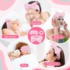 18 Pieces Sleepover Party Supplies for Women, Included 6 Pieces Spa Headband 6 Pieces Sleep Eye Mask 6 Pieces Hair Scrunchies, Essential Sleepover Party Favors for Spa Birthday Bachelorette Slumber
