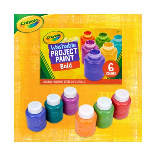 Crayola Washable Kids Paint (6ct), Paint Set for Kids, Assorted Bold Colors, Arts & Crafts Supplies for Kids, Nontoxic, Holiday Gift