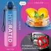 QLUR Water Bottle with Straw, 32oz Motivational Water Bottles with Time Marker to Drink, Tritan BPA Free, 1L Sports Water Bottle with Carry Strap LeakProof for Women Gym Fitness Outdoor (1 Pack)