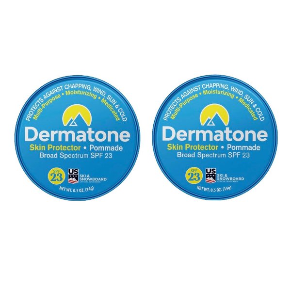 Dermatone Skin Protector Balm | Classic Tin 2-Pack | All Year Long Skin Protection | Moisturizing | Heals & Repairs | SPF23 | Ski Balm | Advanced Skin Therapy, 0.5 oz
