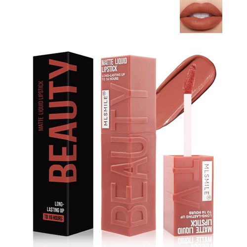 Matte Liquid Lipstick for Women, Highly Pigmented Lip Tint Stain, Super Velvet Matte Nude Red Lip Gloss, Up to 16H Wear, Long Lasting Waterproof Non-Stick Cup Lip Color Stay,Christmas Makeup Gift-02#