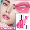 Melemando Hydrating Lip Glow Oil 7 Colors Moisturizing Lip Oil Gloss Not Greasy Transparent Plumping Lip Gloss Nourishing Repairing Lip Oil Tinted for Lip Care and Dry Lips (Colors 07)