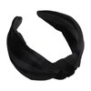 GAFATORY Black Headband Knotted Headband for Women Wide Satin Fashion Headbands Non-Slip Head Bands for Women's Hair Elastic Hair Accessories