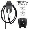 Tesla Charging Cable Organizer,Wall Mount Connector Holder, Charger Cable Holder Adapter with Chassis Bracket,Compatible with Model 3/S/Y/X,Black