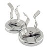 Master Magnetics Ceramic Round Base Magnet with Spring Clamp - 2.04" Diameter, 2.210" Total Height, Nickel Plated, Pack of 2, RB50NPCX2