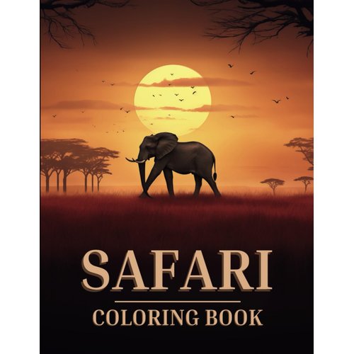 Safari Hunting Coloring Book for Adults | Animals of Africa in Majestic Landscapes | Outdoor Nature Scenes: Sketch Style Wildlife Designs including ... Giraffes, Gorillas, Zebras, Cheetahs and More