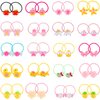 80 Pieces (40 Pairs) Girls Cartoon Elastic Hair Ties Head Hair Tie Bands Ropes Girls Ponytail Holders