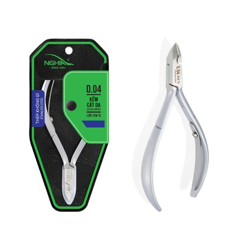 NGHIA Cuticle Nipper - D-04 JAW 14 | Stainless Steel | Durable and Sharp | Ergonomic Design | Grey Plated | Ideal for Salons and Home Use