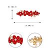 EVER FAITH Women's Austrian Crystal Hair Barrette Clip, Art Deco Plum Blossom Flower Teardrop Hair Clasps Accessorie Red Gold-Tone