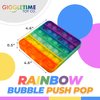 Giggle Time Bubble Push Poppers - 2 Pack - Sensory Fidget Toys, Silicone, Relieves Stress & Anxiety, Autism, ADHD - Party Favors, Back to School Supplies - 4.6 x 4.6 Inches Rainbow Color