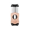 Colibri Premium Diamond V-Cut Cigar Cutter - Ergonomic Stainless Steel Spring-Loaded Blade, Ideal for up to 60+ Ring Gauge - Gift for Cigar Enthusiasts (Rose & Black)