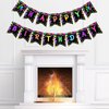 Sursurprise Glow In the Dark Party Banner, Paint Happy Birthday Banner, Colorful Graffiti Splash Party Birthday Decorations, Black Night Glowing Party Supplies
