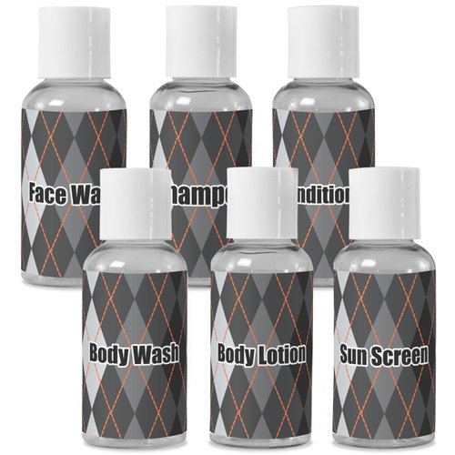 YouCustomizeIt Personalized Modern Chic Argyle Travel Bottles