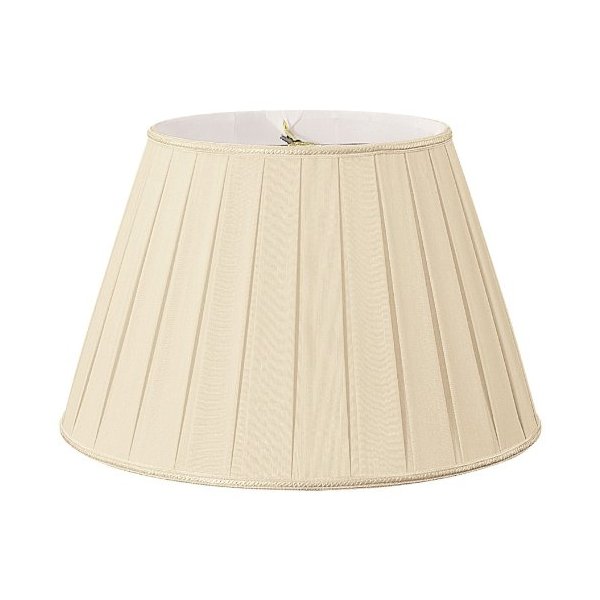 Royal Designs Round Pleated Designer Lamp Shade, Beige, 11 x 18 x 12