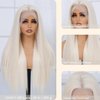 Amarlis Platinum Blonde Lace Front Wigs for Women,13x5x1 HD Lace Front Wig Pre Plucked Ready to Wear Synthetic Wigs for Daily Use(Platinum Blonde)