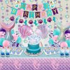 Mermaid Birthday Decorations, Mermaid Birthday Party Supplies Include Mermaid Banner Balloons Tablecloth Cupcake Toppers for Mermaid Party Decorations