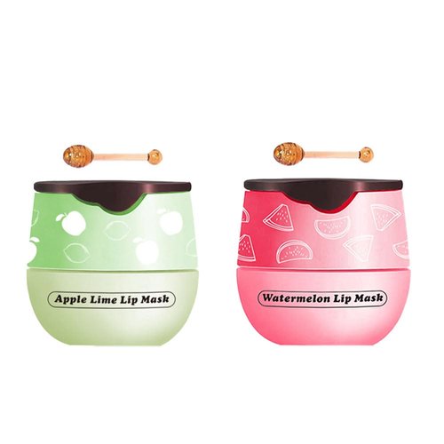Lime Lip Balm & Watermelon Lip Balm, Honey Lip Balm, Brush lip mask for dry and cracked lips, Lip exfoliating Moisturizer, reduce lip lines, lighten lips, (Lime & Watermelon)