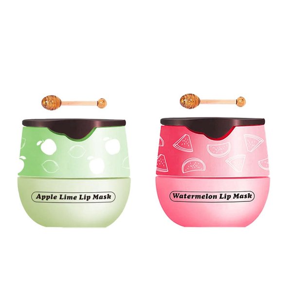 Lime Lip Balm & Watermelon Lip Balm, Honey Lip Balm, Brush lip mask for dry and cracked lips, Lip exfoliating Moisturizer, reduce lip lines, lighten lips, (Lime & Watermelon)
