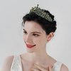 Baroque Princess Tiara for Women, Royal Queen Crown Diadem Headband, Crystal Costume Accessories for Prom Birthday, Green