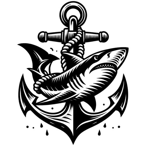 Dopetattoo 6 sheets Temporary Tattoos Anchors Shark Steering Wheel for Men Temporary tattoo for Sailor Neck Arm Chest for Woman